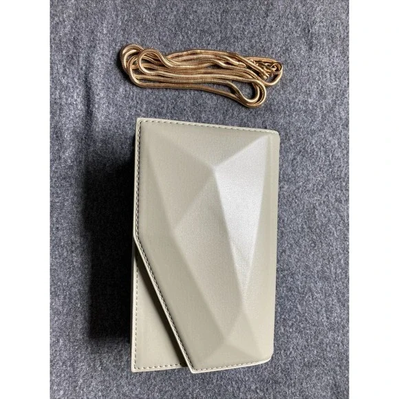 Geometric Clutch Bag Gold Chain Shoulder Crossbody Evening Bag Women - Picture 9 of 9